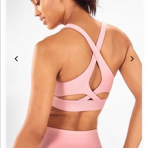 Fabletics high support pink sports bra